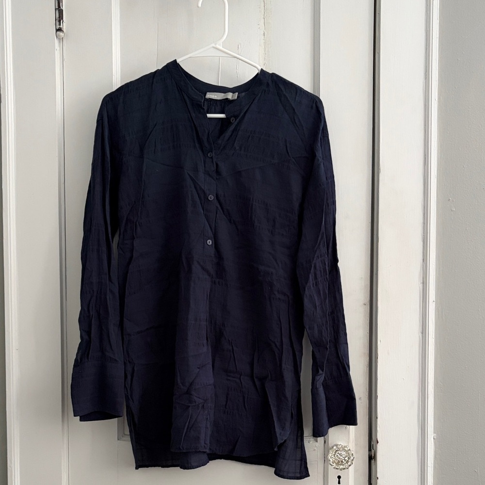 Vince Midnight Blue Button-Up Shirt Tunic